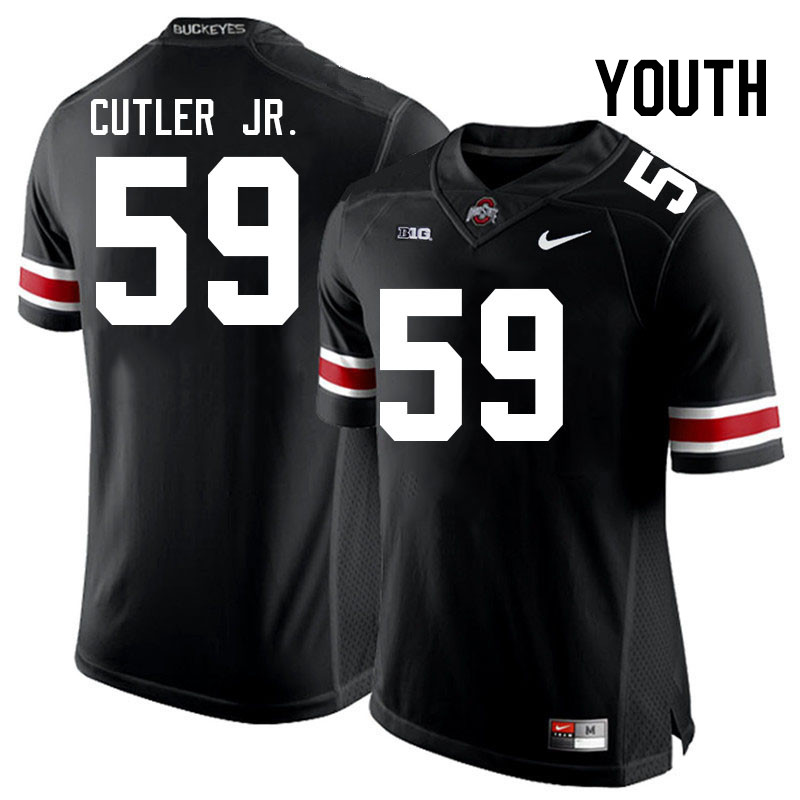 Ohio State Buckeyes Victor Cutler Jr. Youth #59 Black Authentic Stitched College Football Jersey